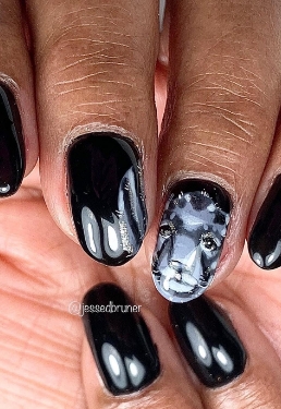 Picture of dark painted nails